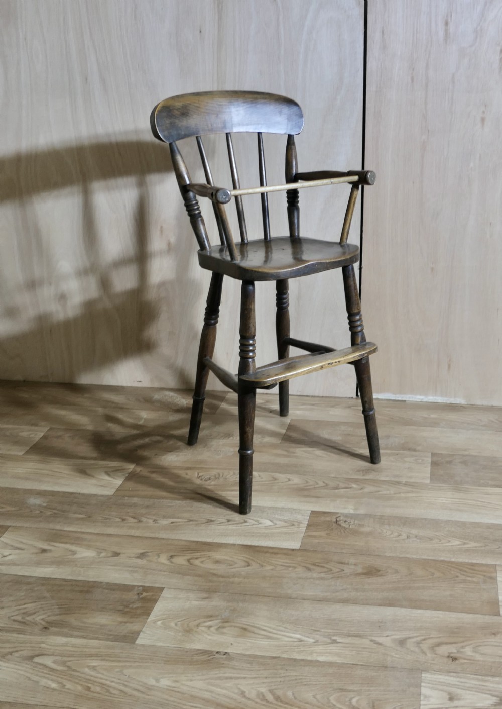 19th century beech and elm childs high chair