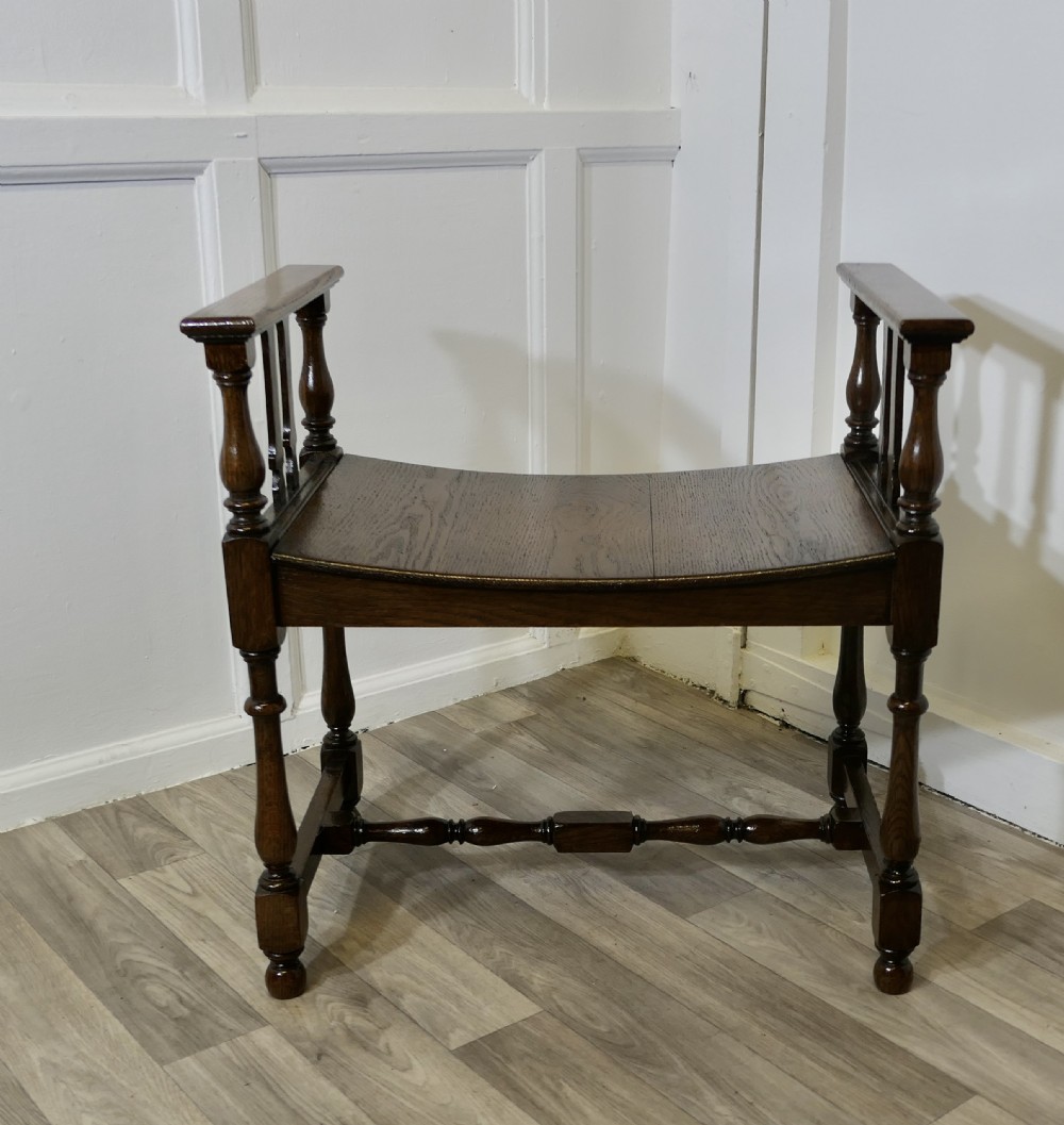 19th century oak window seat or hall bench