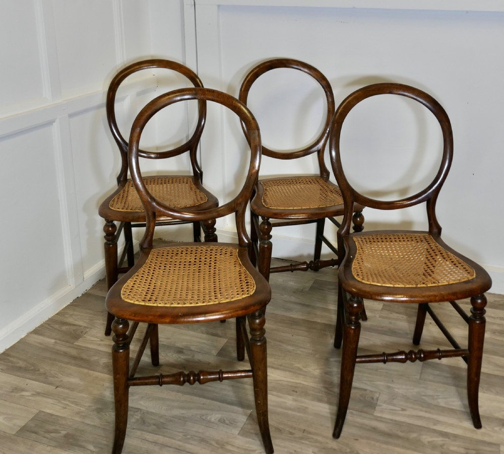 set of 4 victorian balloon back dining chairs