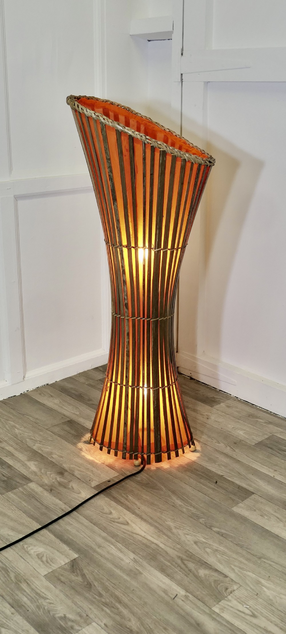 mid 20th century bamboo floor lamp retro chic