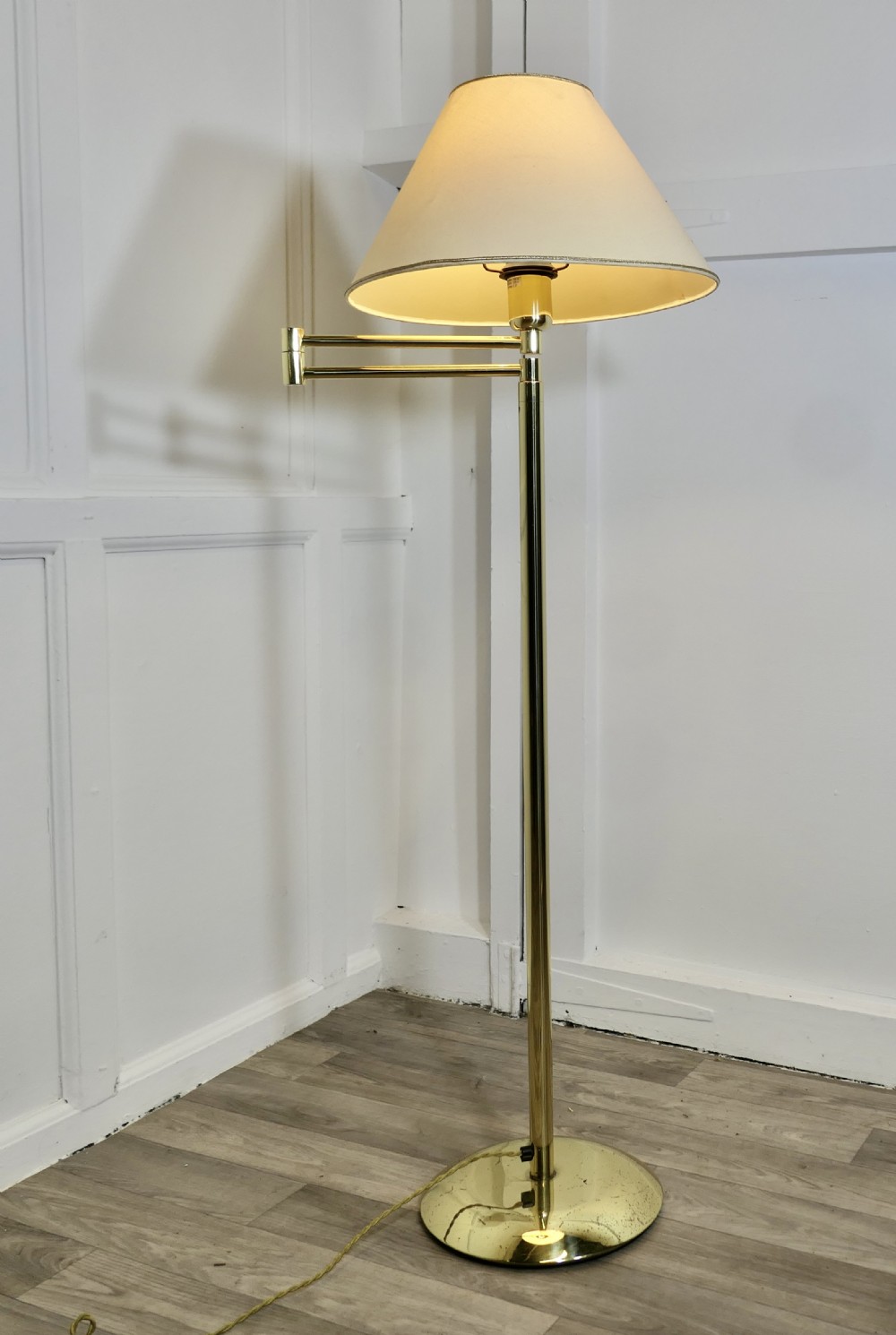 french art deco adjustable height swing arm floor lamp