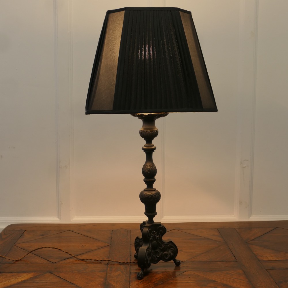 heavy french gothic table lamp