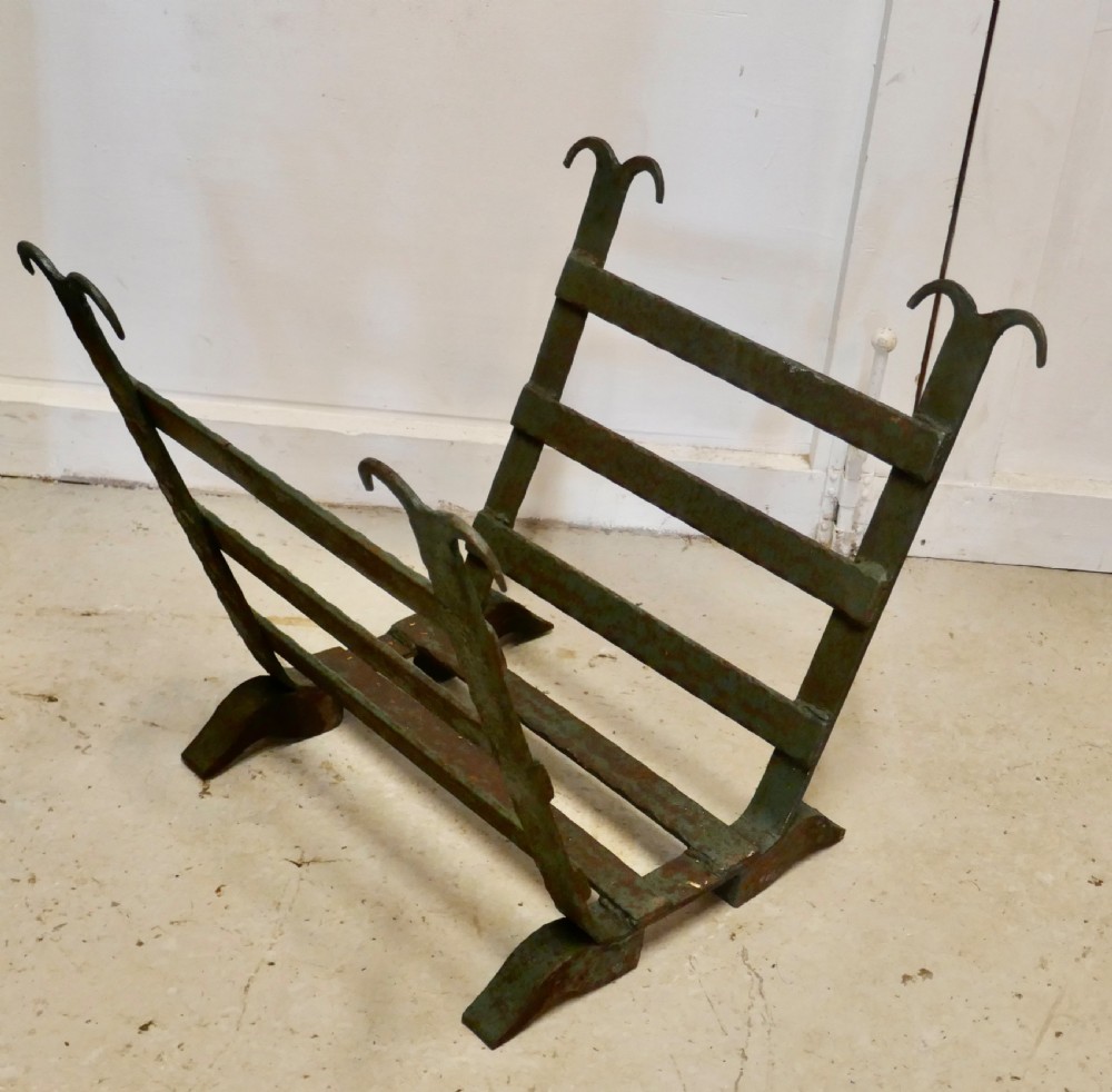 heavy blacksmith made inglenook iron log carrier