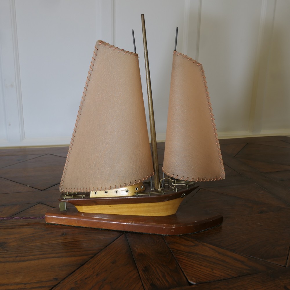 art deco boat builders model yacht table lamp