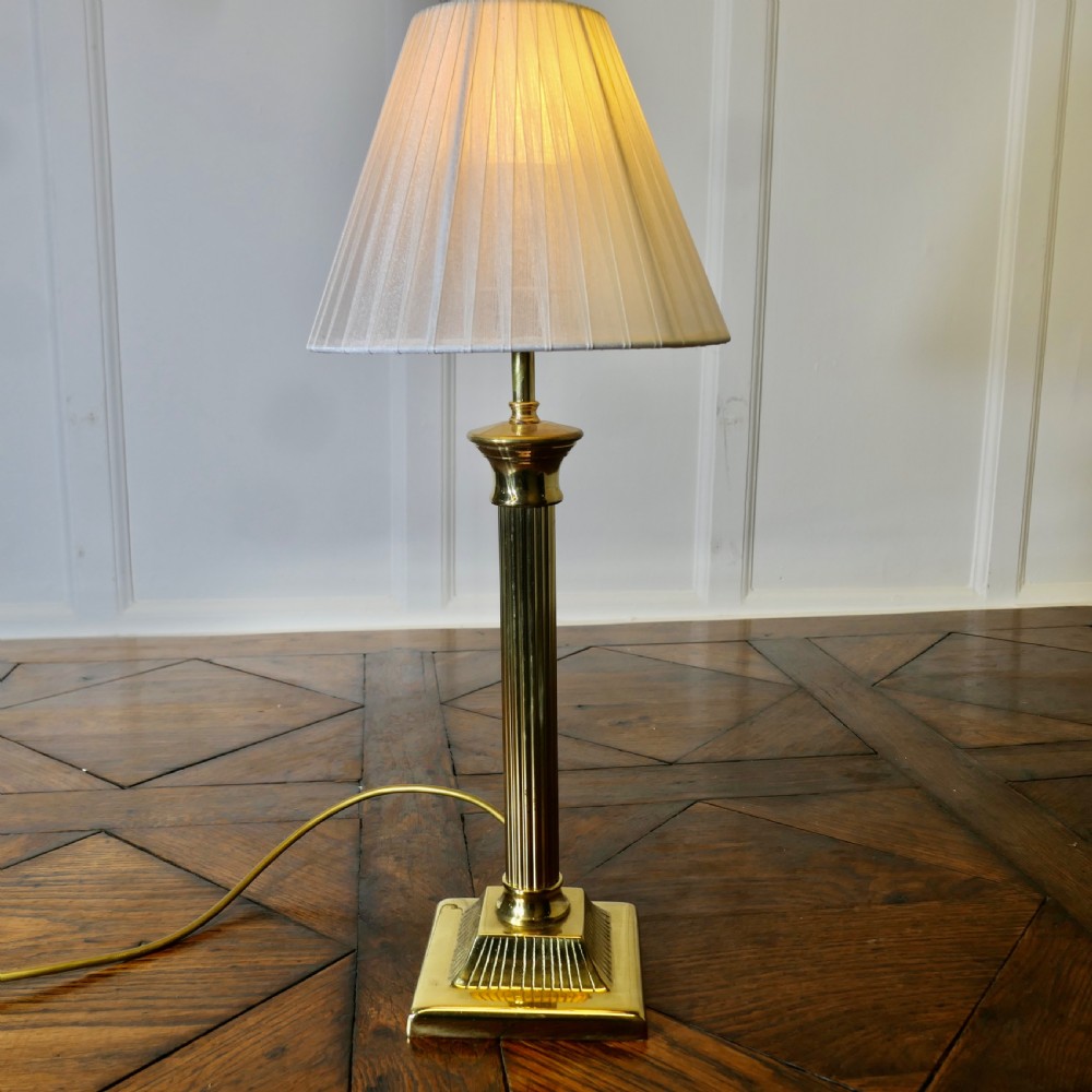 tall brass corinthian column table lamp