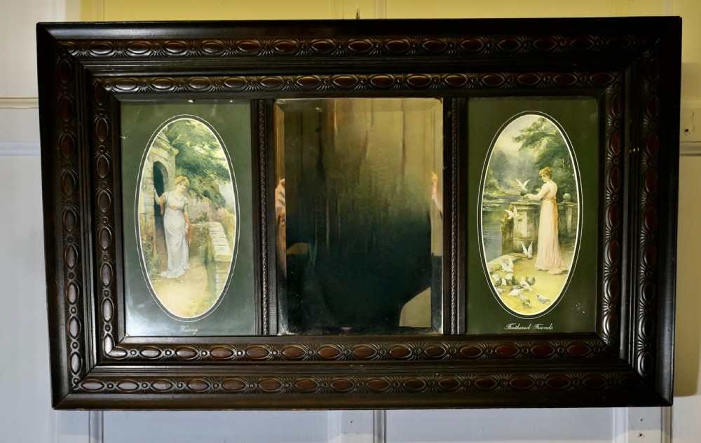 edwardian wall mirror with prints