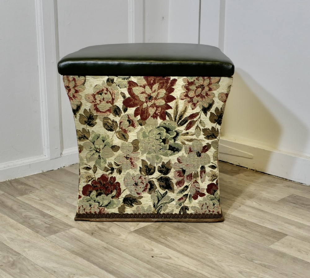 regency curved upholstered ottoman or window stool