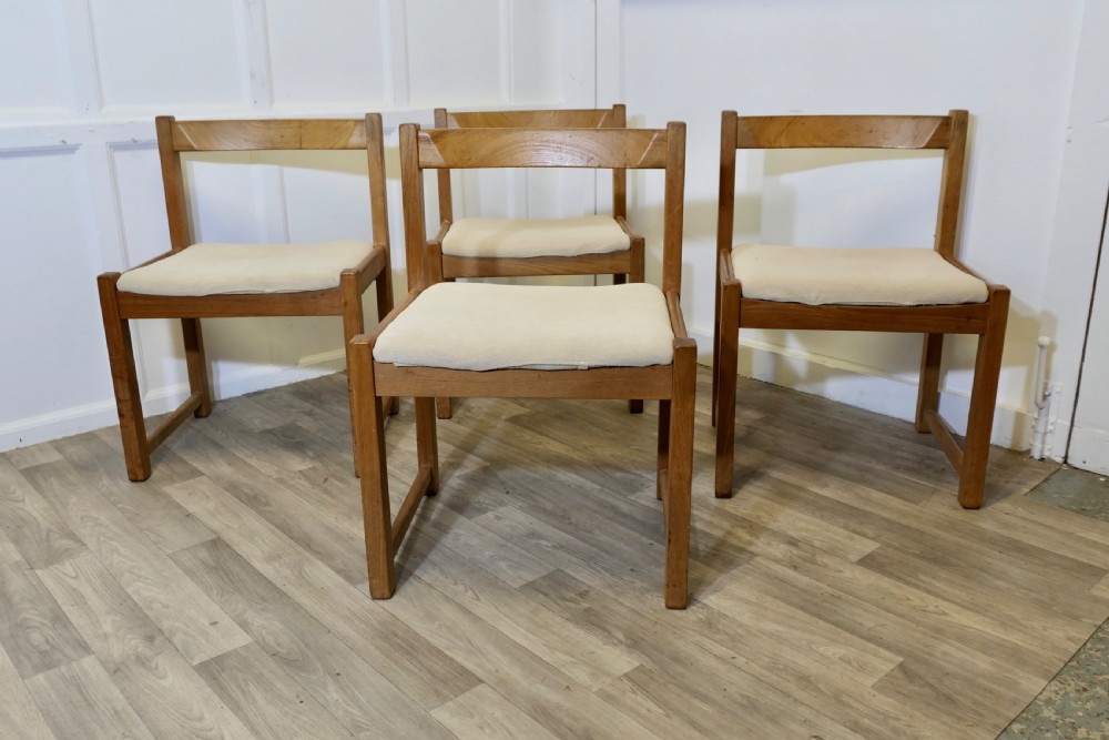 set of 4 mid century danish cube dining chairs