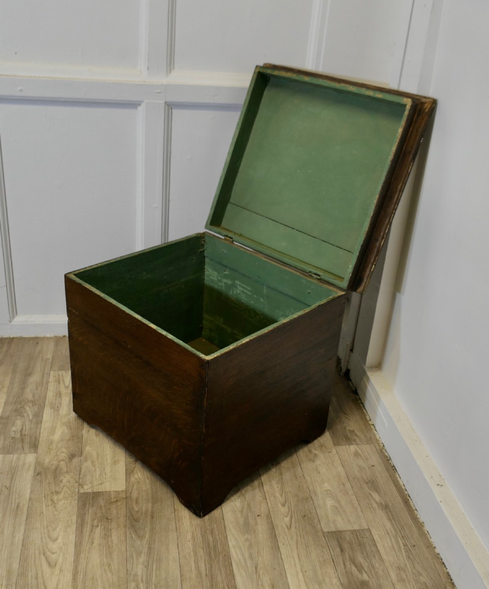 old sturdy oak chest log box