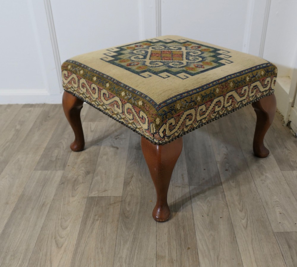 arts and crafts upholstered foot stool