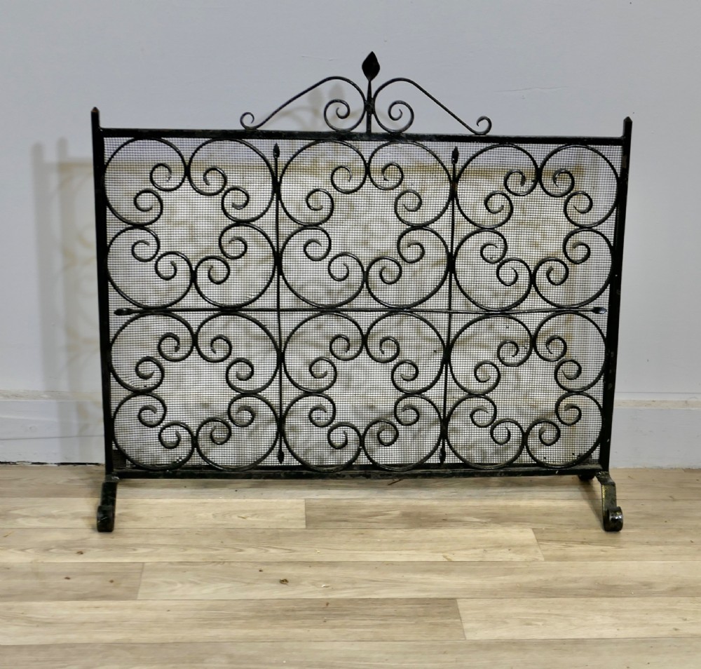 very pretty wrought iron fire screen fire guard