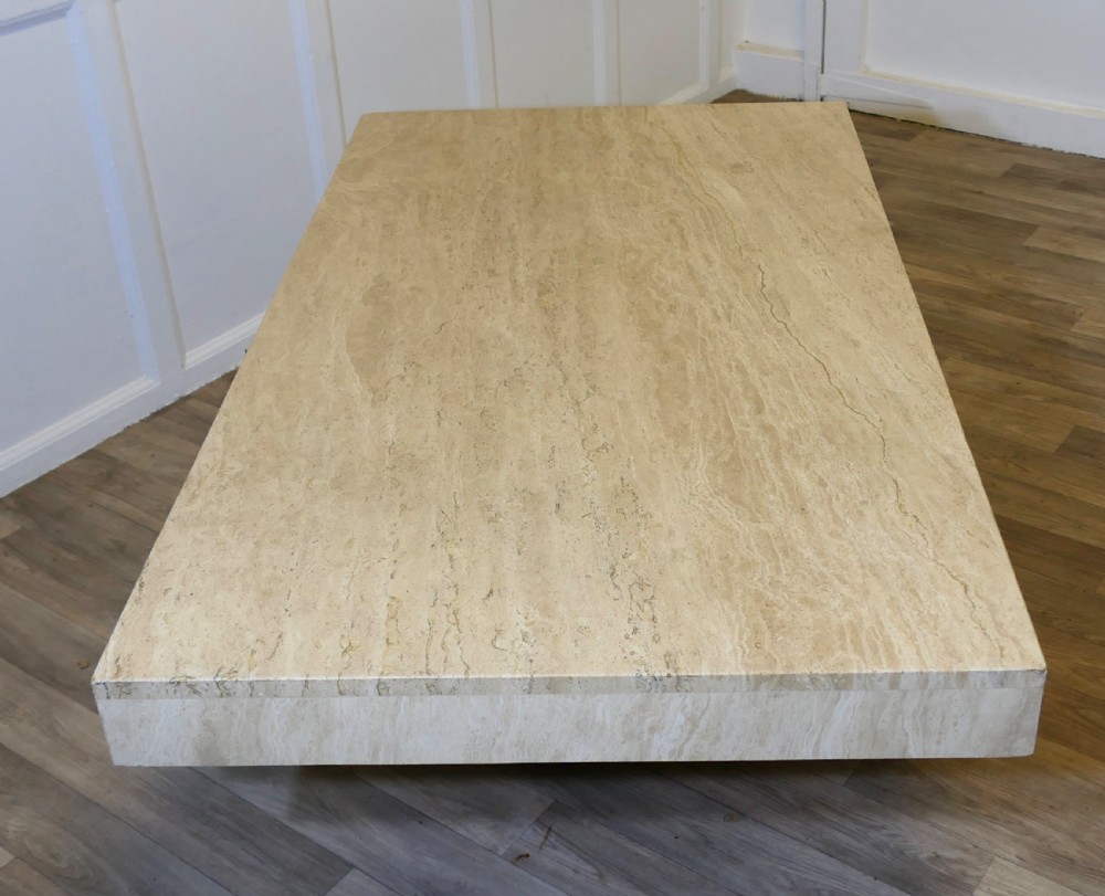 1970s vintage stylish italian travertine stone cube coffee table