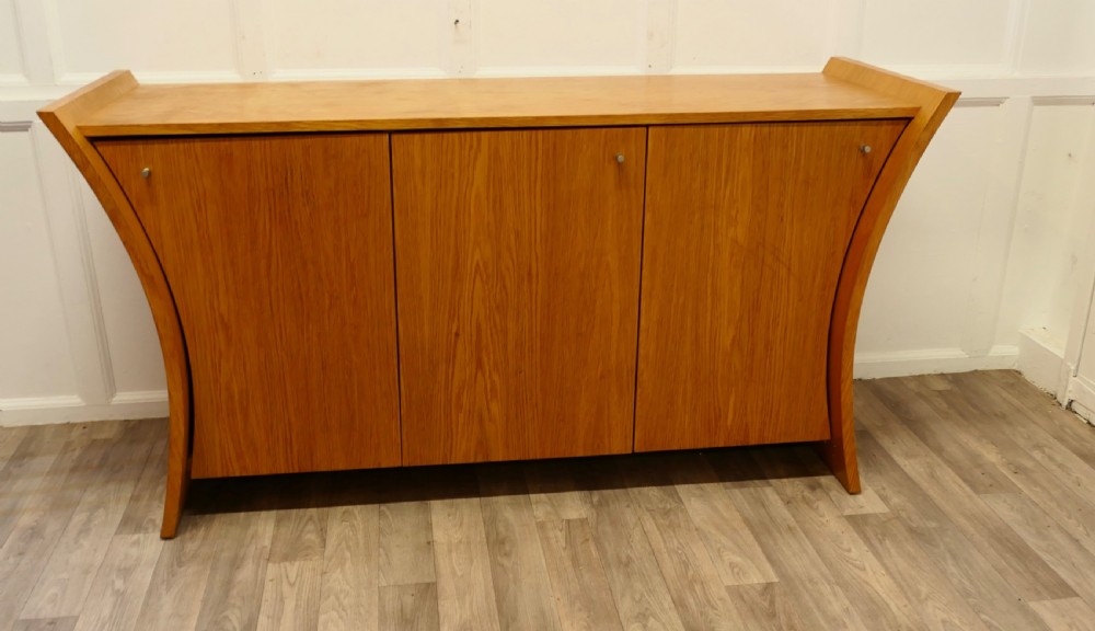 elegant designer 3 door sideboard in golden oak