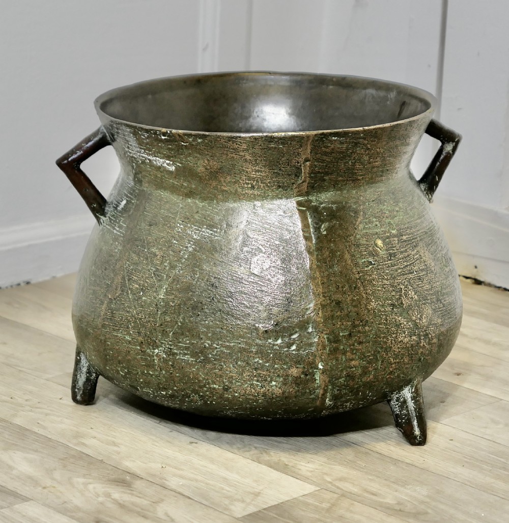 19th century bronze cauldron cooking pot