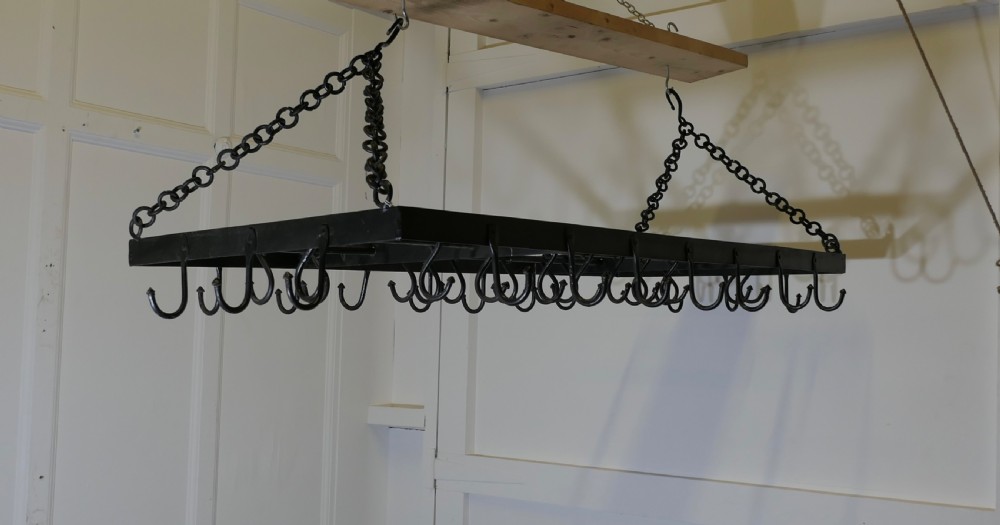 huge french iron pot hanger kitchen utensil or game hanger