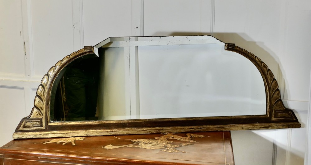 long art deco overmantel mirror