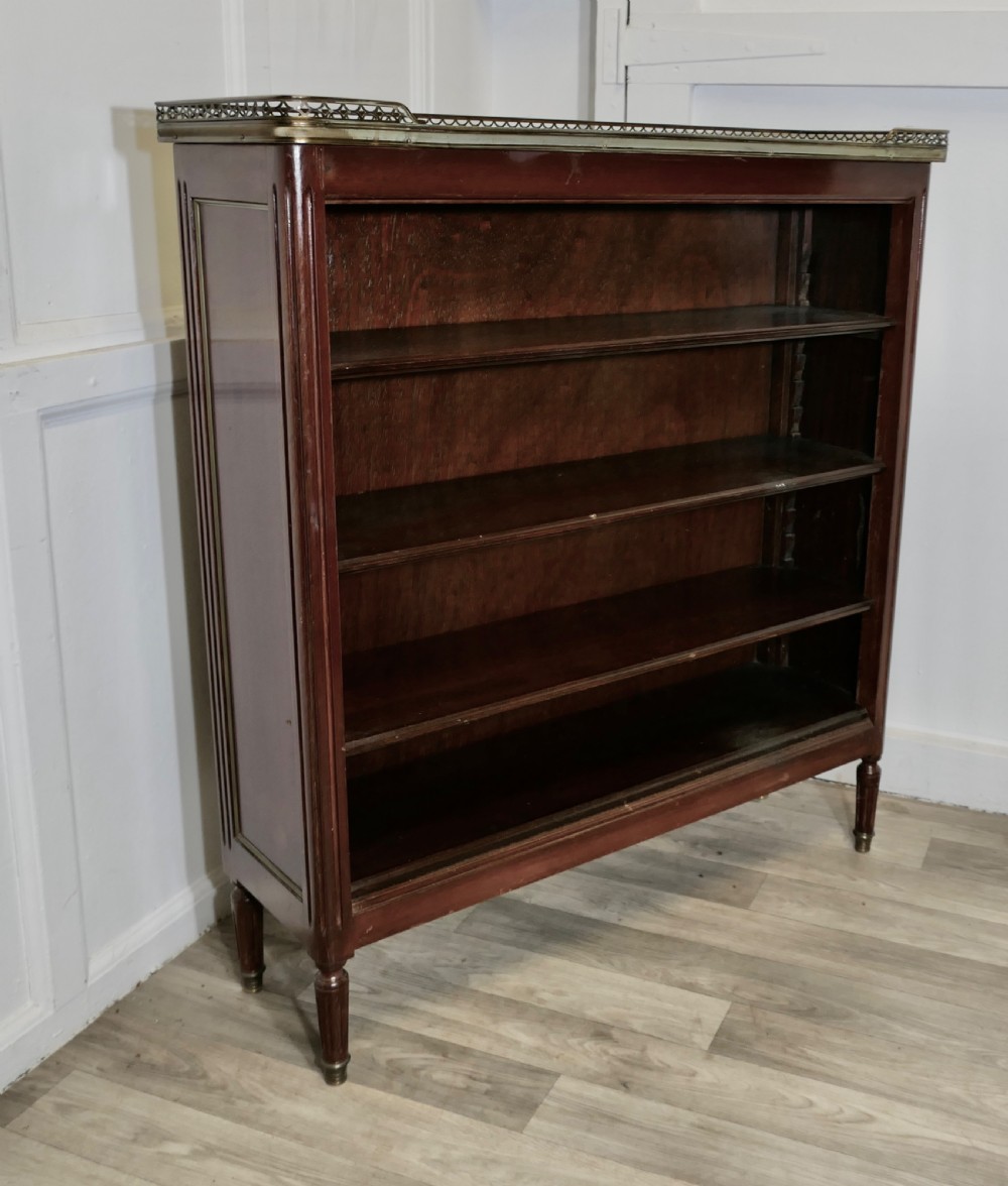 french open book case with a marble top