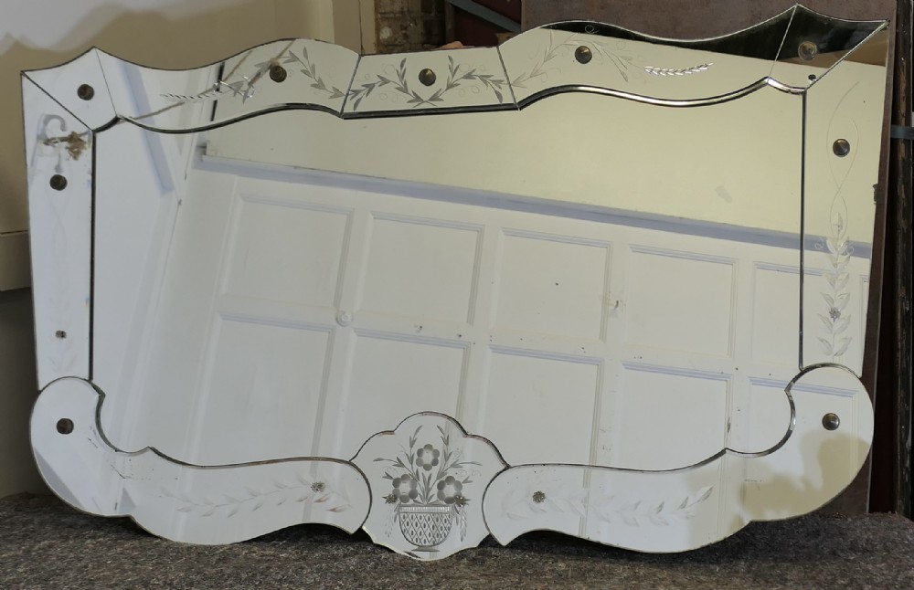 art deco large venetian wall mirror