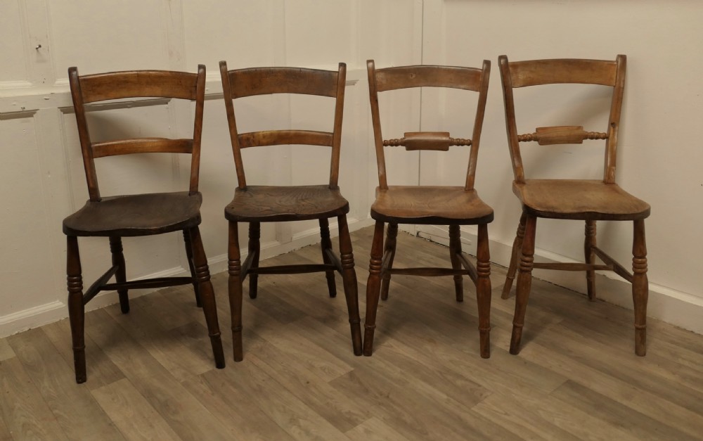 four beech and elm bar back kitchen chairs