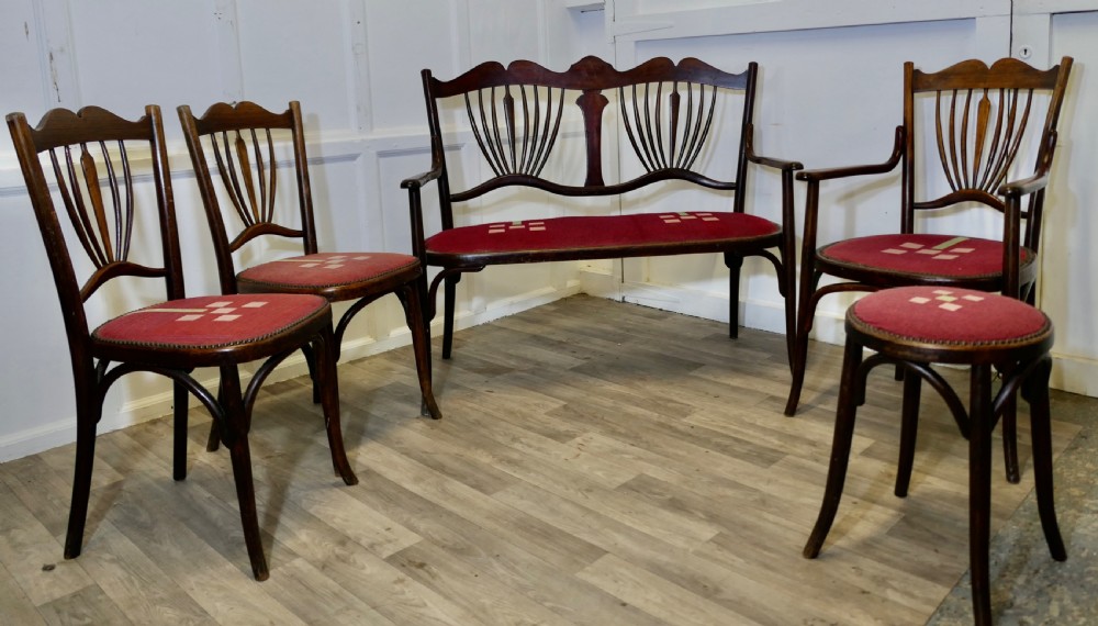 very rare baumann bentwood salon suite