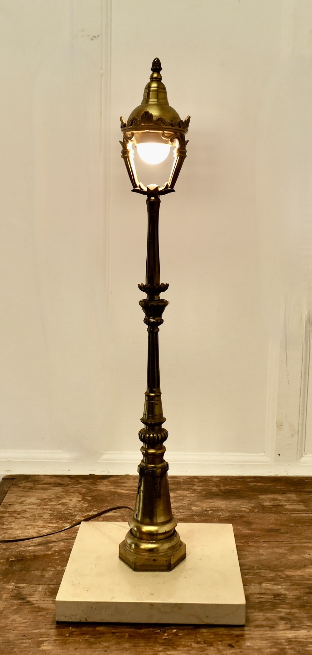 superb french table lamp modelled on a paris street lamp