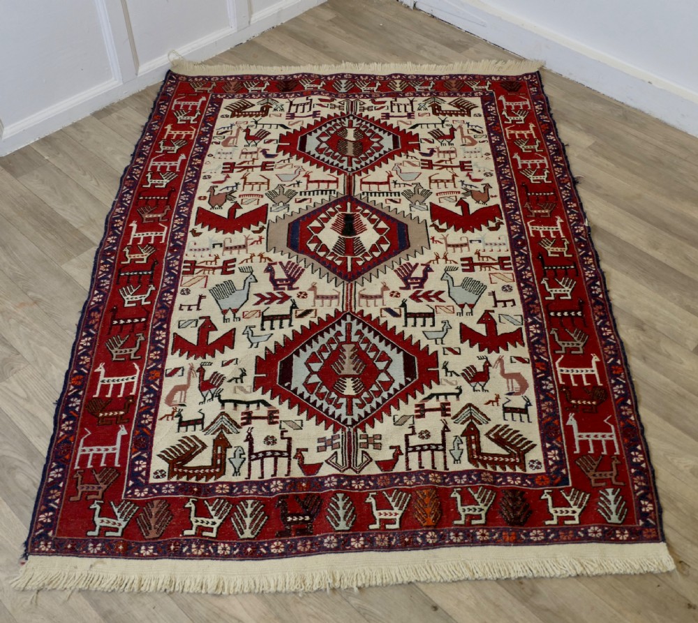 antique hand woven wool rug