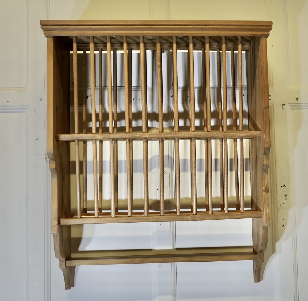 a large pine plate rack